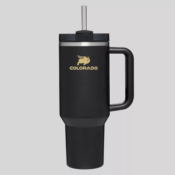 Rally Stand 40 oz Insulated Tumbler - Black & Gold