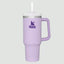 40oz Insulated Tumbler with Handle & Straw - Purple & Gold