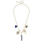 Rally Stand Gameday Charm Necklace – Orange & Blue
