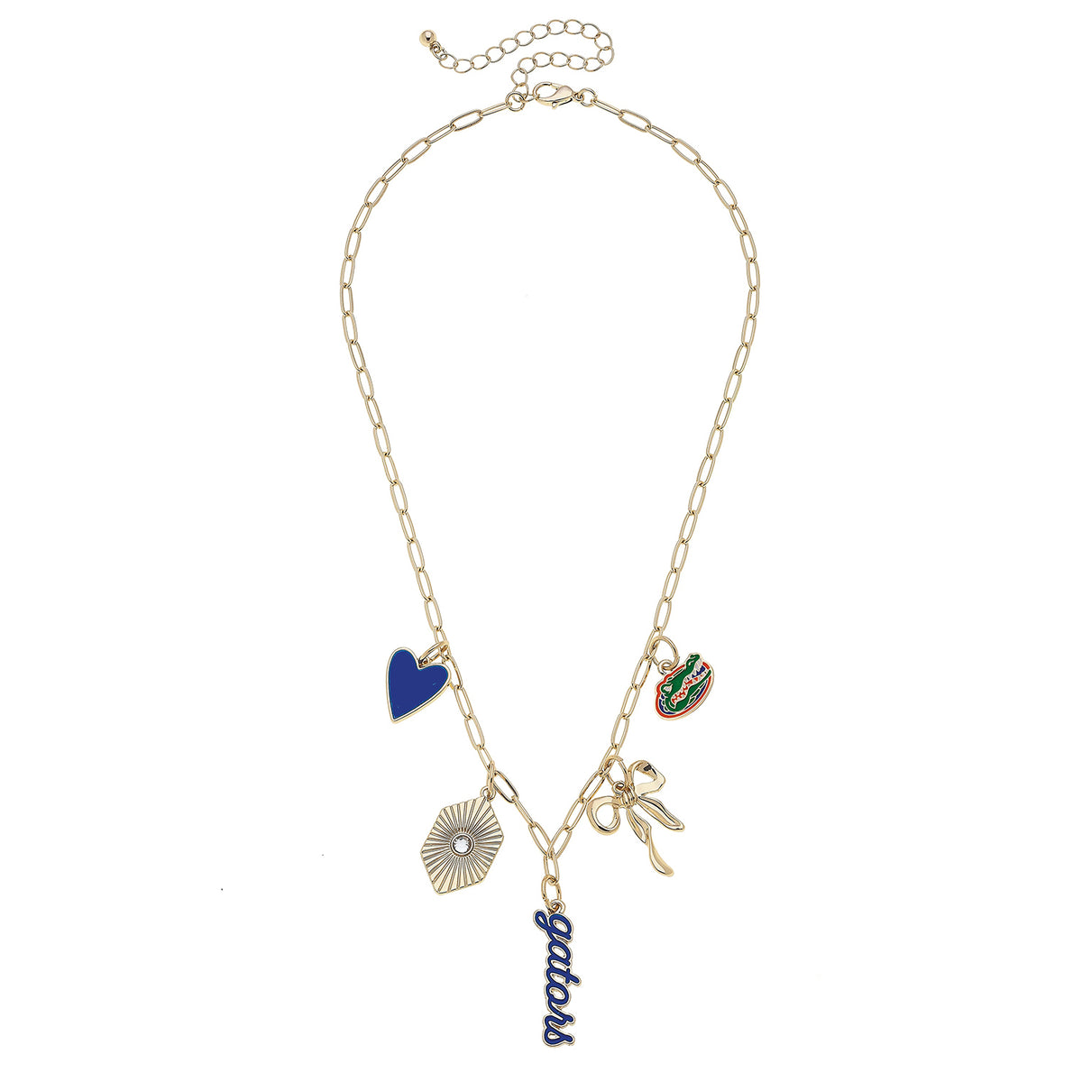 Rally Stand Gameday Charm Necklace – Orange & Blue