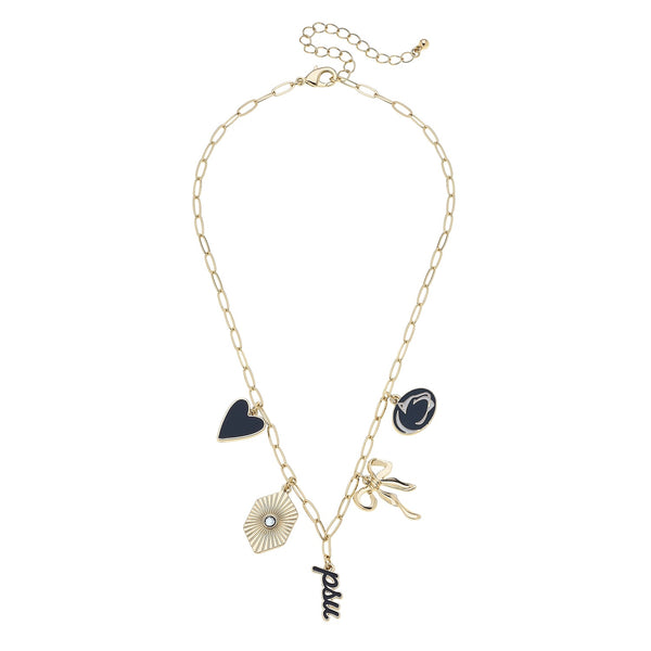 Rally Stand Gameday Charm Necklace — Navy & White