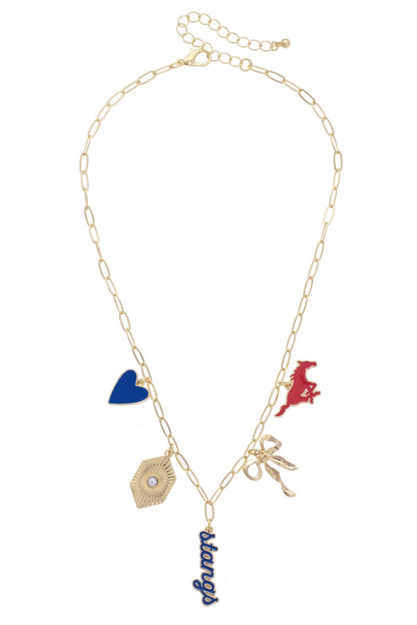 Rally Stand Gameday Charm Necklace – Blue & Red