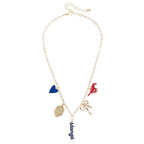 Rally Stand Gameday Charm Necklace – Blue & Red