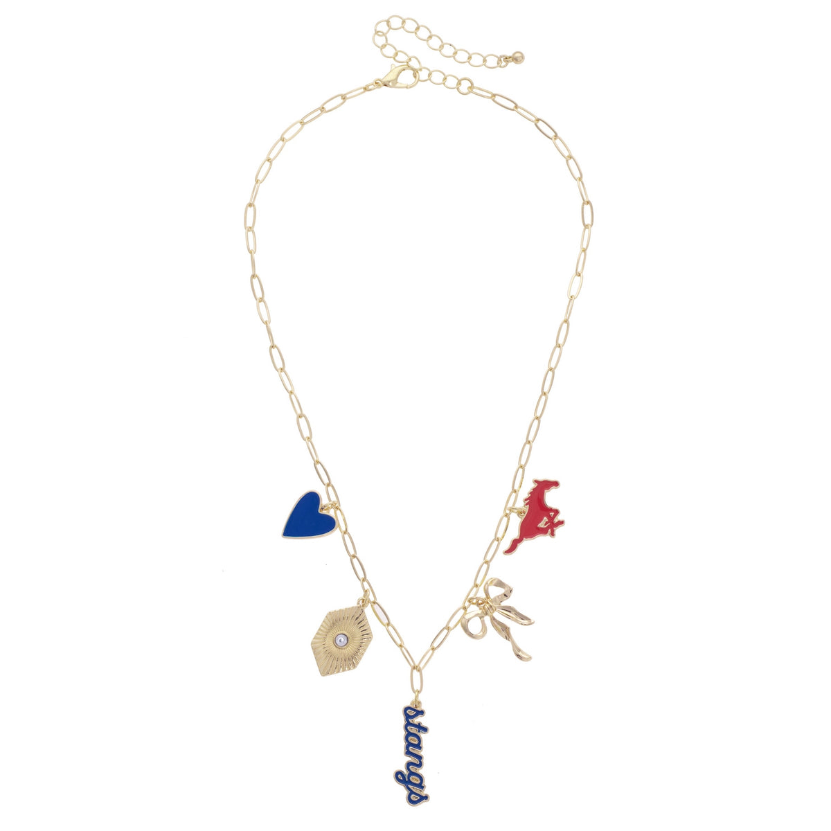 Rally Stand Gameday Charm Necklace – Blue & Red