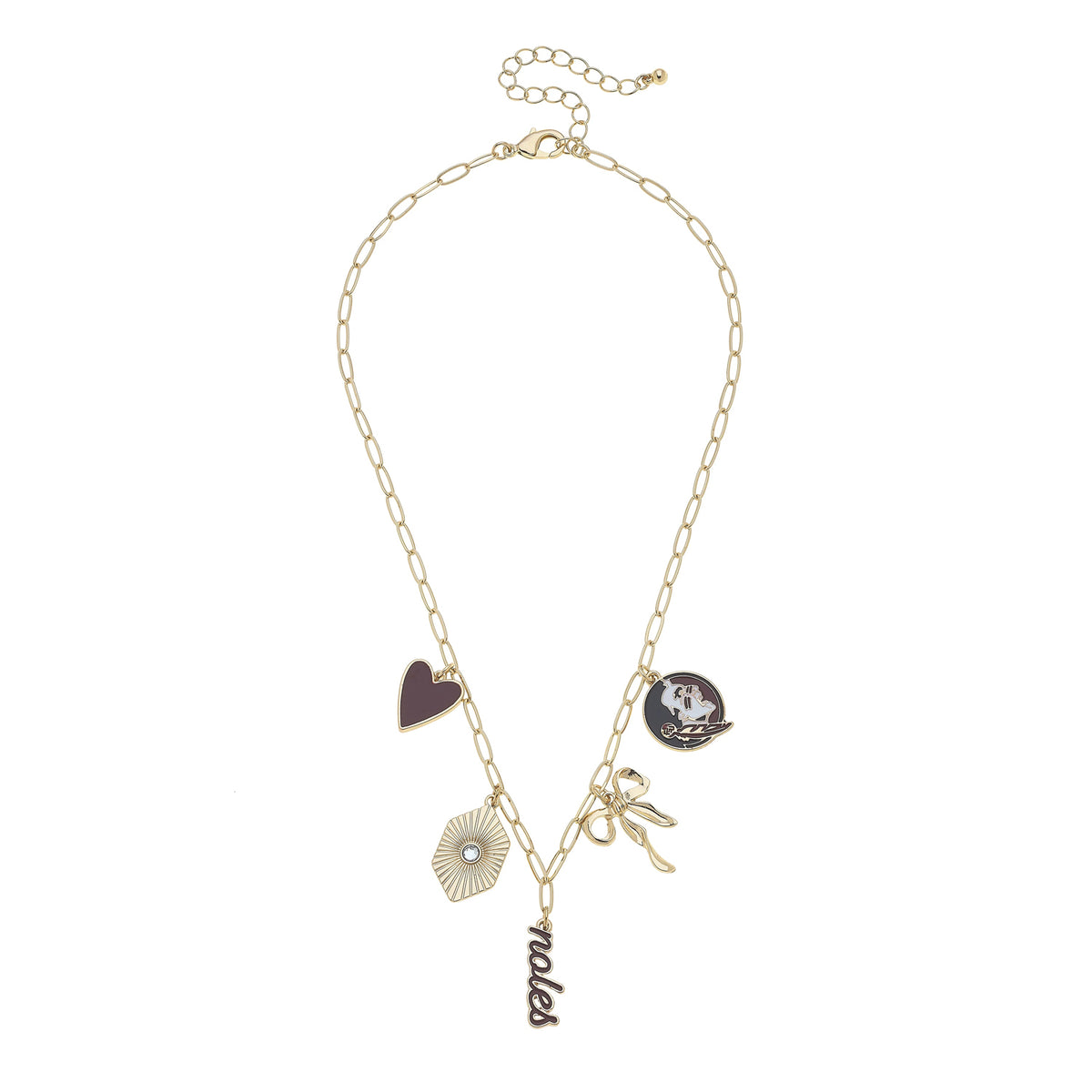 Rally Stand Gameday Charm Necklace – Garnet & Gold