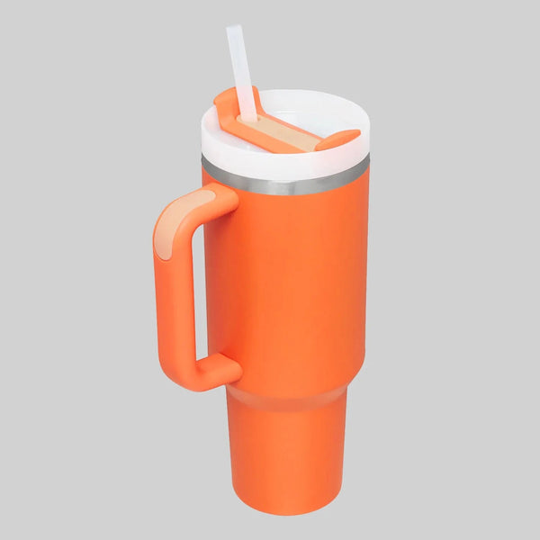 Rally Stand 40 oz Insulated Tumbler - White & Orange