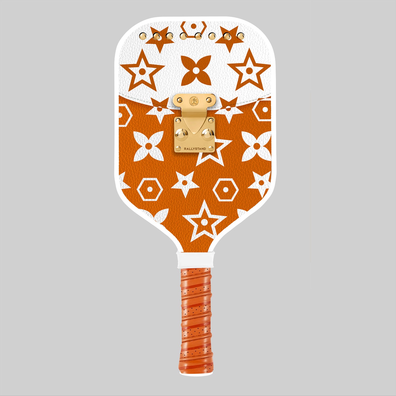 Luxury Burnt Orange & White Design Pickleball Paddle – Designer Carbon Fiber Performance Paddle | Lightweight Spin & Control USA Approved Main image