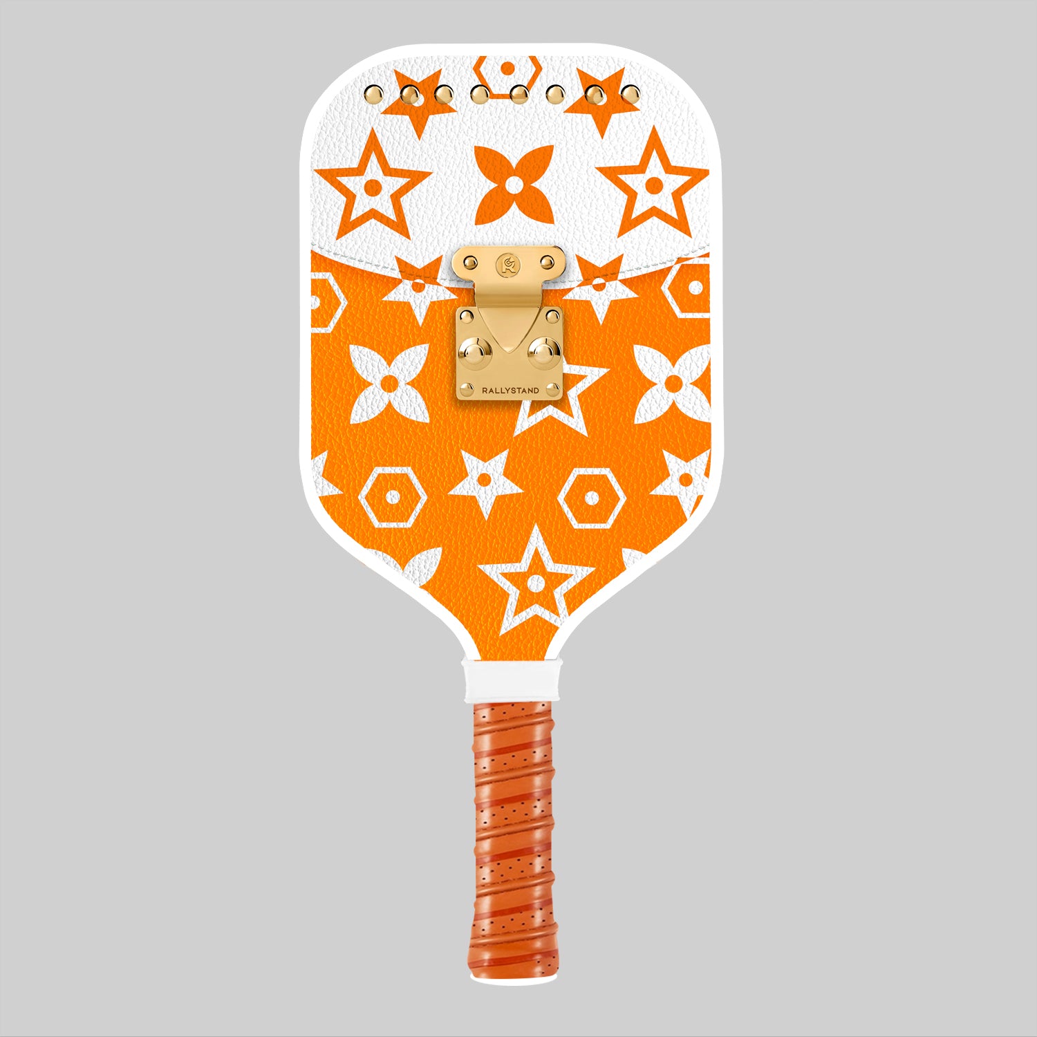 Luxury Orange & White Design Pickleball Paddle – Designer Carbon Fiber Performance Paddle | Lightweight Spin & Control USA Approved Main image