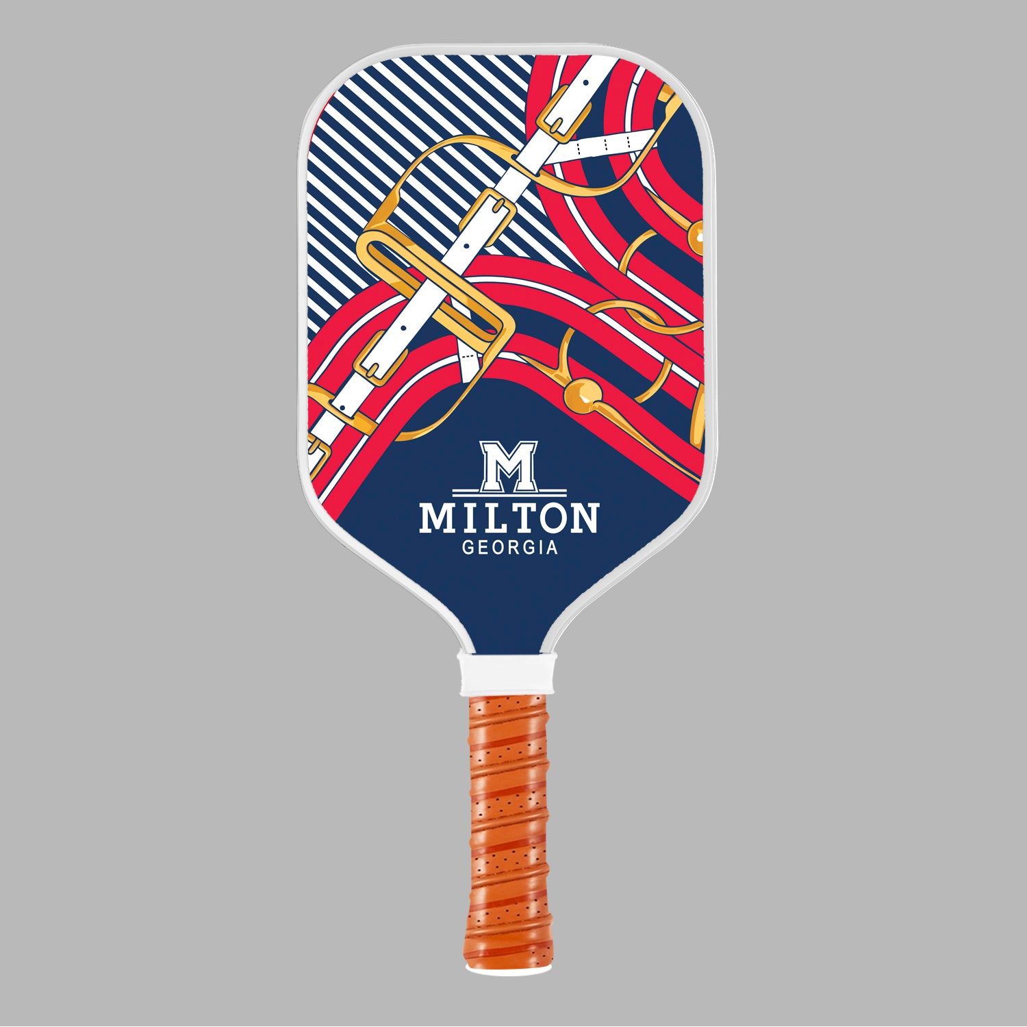 Milton Eagles luxury pickleball paddle featuring red and navy heritage-inspired design and carbon fiber surface Main image