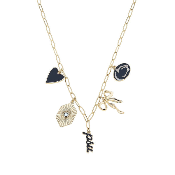 Rally Stand Gameday Charm Necklace — Navy & White