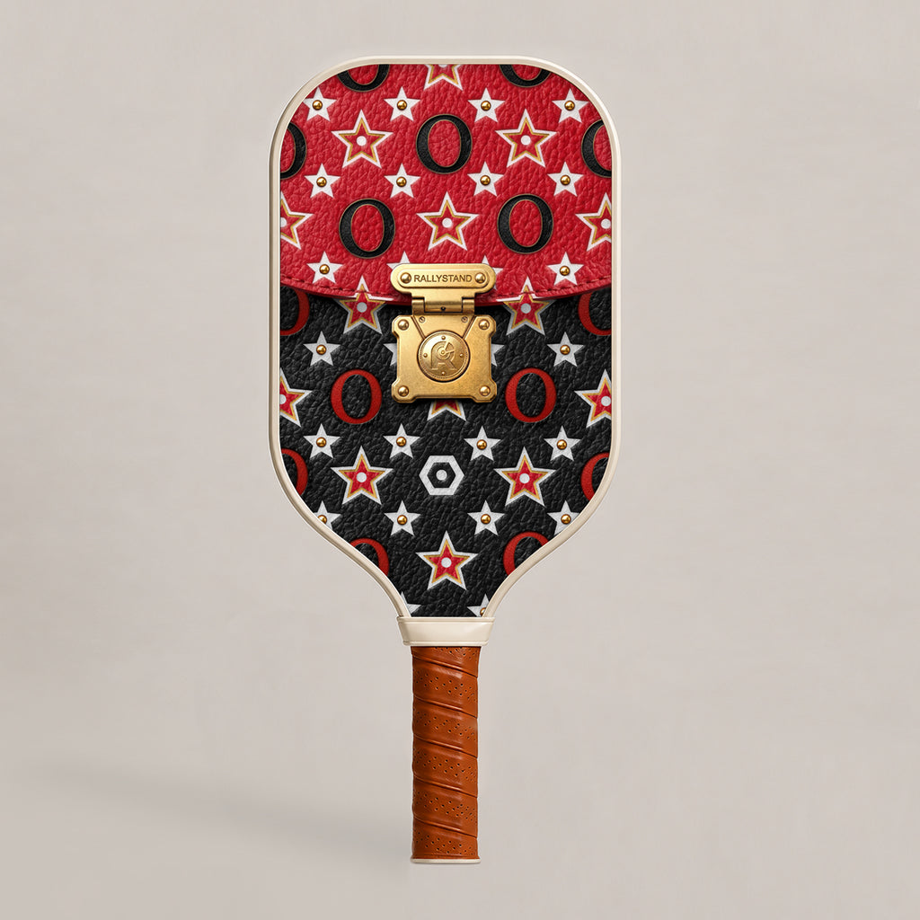 Rally Stand Carbon Series Pickleball Paddle – Black and Crimson Red