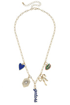 Gameday Charm Necklace – Orange & Blue Football Spirit Jewelry | Paperclip Chain Necklace