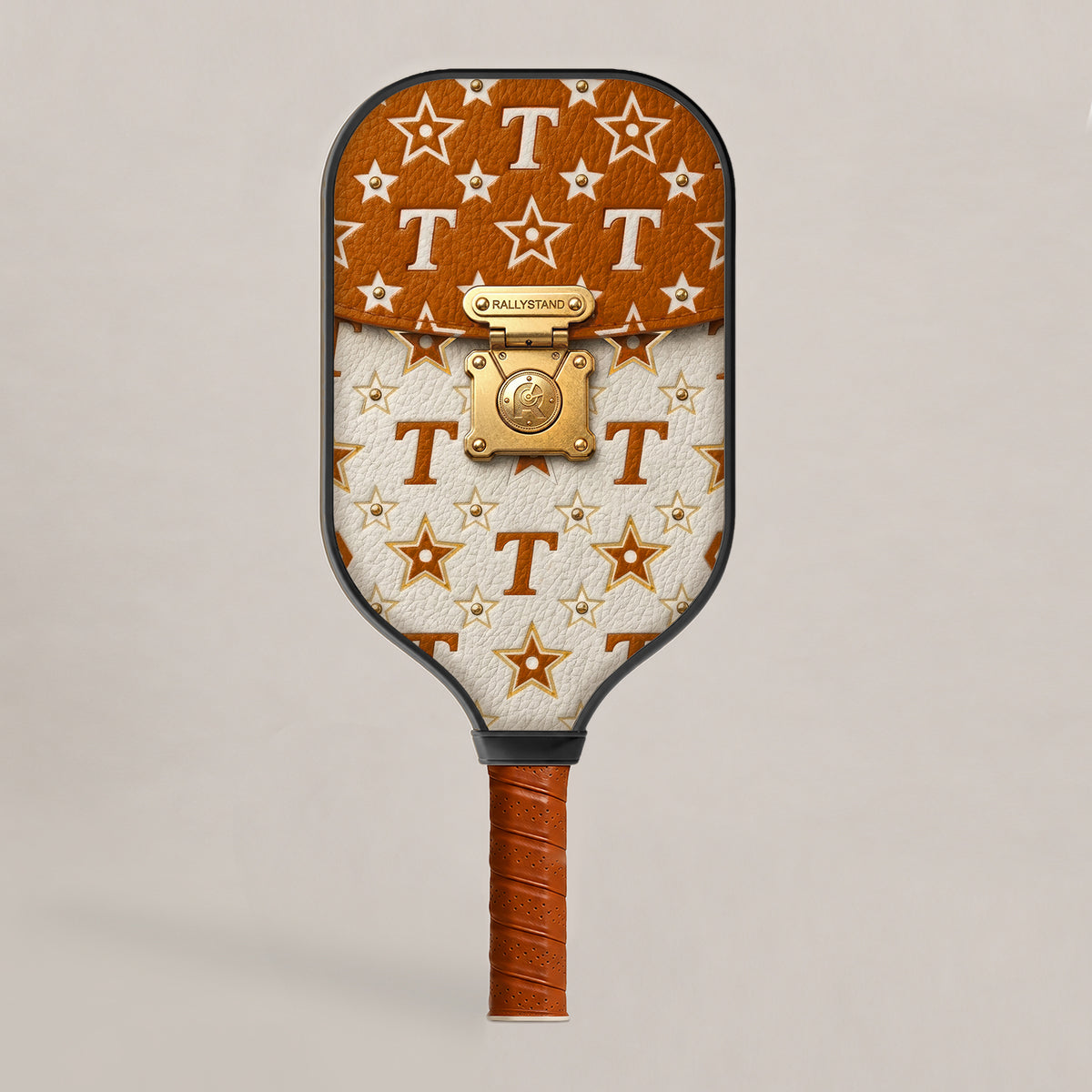 Burnt Orange and White Gameday Pickleball Paddle Main image