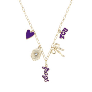 tcu horned frogs paper clip charm collector necklace