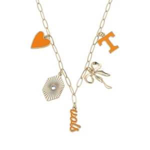 tennessee volunteers gold charm necklace: ncaa gameday jewelry