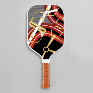 Luxury Red & Black Pickleball Paddle – Collegiate Heritage Pattern | Premium Performance Paddle